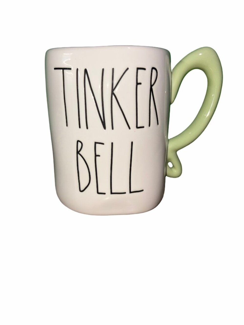 🆕💜Rae Dunn Disney Tinker Bell Mug with Green Wing Handle